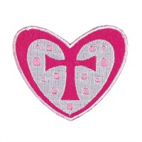 6pk -Iron On Embroidery/Patches Heart Pack of 6