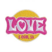 Iron On Embroidery/Patches Love Pack of 6
