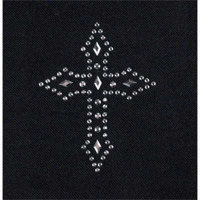 Iron On Rhinestones Pointed Cross Pack of 6 - 603799575676 - IRON-ON-105