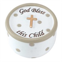 3pk -Keepsake Box Resin God Bless (Pack of 3)