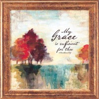 Landscape Monotype II-My Grace is Sufficient Framed Wall Art
