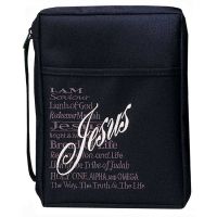 Large Black Names of Jesus Bible Cover