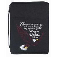 Large Black Wings As Eagles Embroidery Bible Cover