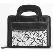 Large Briefcase Black w/Floral Bible Cover