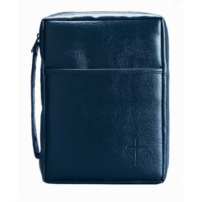 Large Handle/Pocket Blue Bible Cover - 603799450805 - BC-822