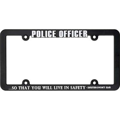 Plastic License Plate Frame Police (pack Of 3) - 603799519489 - LF-7081