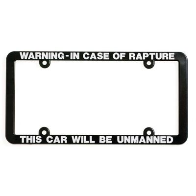 License Plate Frame Warning: In Case Of Rapture Pack Of 3 - 608200070016 - LF-7001