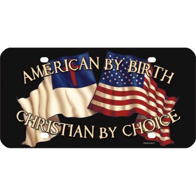 License Plate Plastic American By Birth, Christian by Choice 6pk - 603799439497 - LP-176