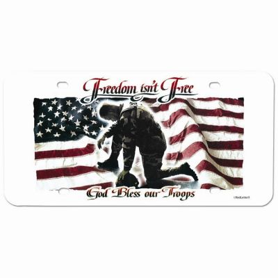 License Plate Plastic Freedom Isn t Free, God Bless Our Troops 6pk - 603799378819 - LP-168