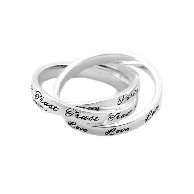 Love, Purity, Trust Ring Silver Plated - Size 6 Triple Bands 2pk - 714611186427 - 35-6254