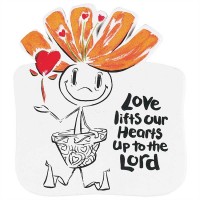 Magnet Stoneware 3x2.5in Love Lifts Our Hearts Up to the Lord 4pk
