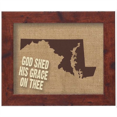 Maryland Jute Artwork On Silkscreened Glass, Dark Walnut Frame - 603799586313 - 32DW-108-MD