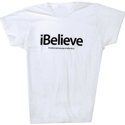 Medium T-Shirt White Ibelieve - 603799504492 - FAW-MD-104