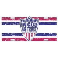 Metal License Plate in God We Trust (Pack of 3)