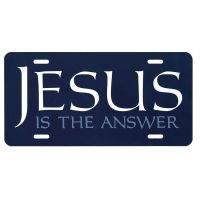 Metal License Plate Jesus Is The Answer (Pack of 3)