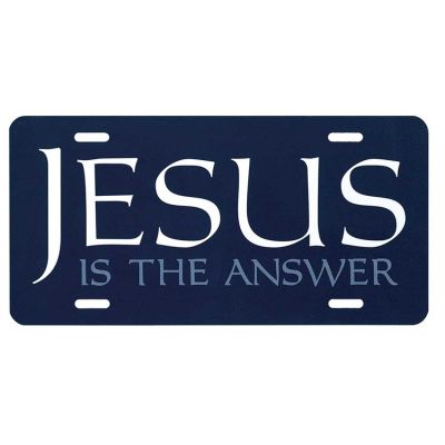 Metal License Plate Jesus Is The Answer (Pack of 3) - 603799577564 - LP-1006