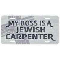 Metal License Plate My Boss Is A Jewish Carpenter (Pack of 3)