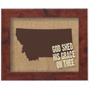 Montana Jute Artwork On Silkscreened Glass, Dark Walnut Frame