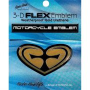 Motorcycle Emblem Domed Polystyrene Gold Heart/C Pack of 6