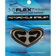 Motorcycle Emblem Domed Polystyrene Silver Heart Pack of 6