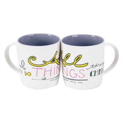 Mug Bone China 12. 5 Oz. I Can Do All Things Phil. 4:13, 2pk - 603799111317 - MUG-440