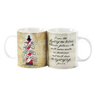 2pk -Mug Bone China 16oz. I Am the Light of the World (Pack of 2)