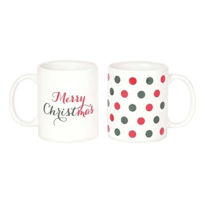 Mug Ceramic 11 Oz. Merry Christmas, (Pack of 2) - 603799212601 - CHMUG-1005