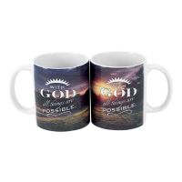 Mug Ceramic 11 Oz With God all Things Are Possible (Pack of 2)