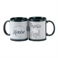 2pk -Mug Ceramic 11oz Black As For Me (Pack of 2)