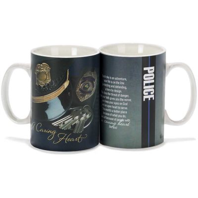 Mug Stoneware 16 Oz. Police A Caring Heart (Pack of 2) - 603799535274 - MUG-277