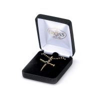 Necklace 1 1/4 Inch Brass Oxide Pewter Nail Cross