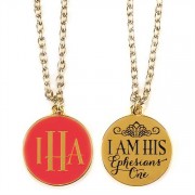 4pk -Necklace 18 Inch I Am His Ephesians 1, Coral Pack of 4