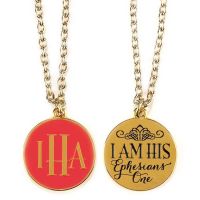 Necklace 18 Inch I Am His Ephesians 1, Coral Pack of 4