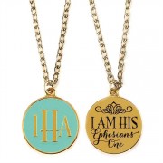 4pk -Necklace 18 Inch I Am His Ephesians 1,Teal Pack of 4