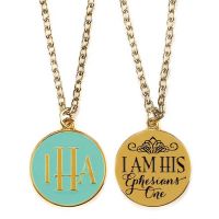 Necklace 18 Inch I Am His Ephesians 1,Teal Pack of 4