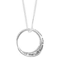 Necklace 2 Chronicles 7:14 Silver Plated Double Mobius w/Chain 2pk