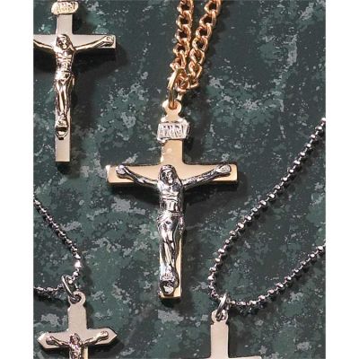Necklace 2 Tone Gold Plated Crucifix/Silver Plated Corpus - 714611125105 - 32-6602