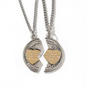 Necklace 2 Tone Mizpah, Silver Plated, 18 Inch & 24 Inch Chains