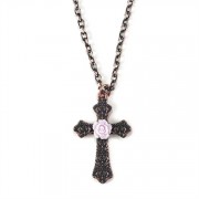 4pk -Necklace 24 Inch Mom Cross w/Flower Pack of 4