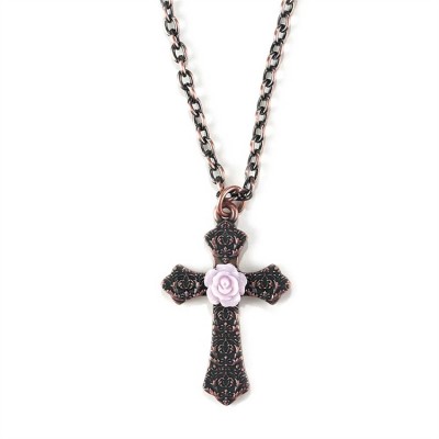 Necklace 24 Inch Mom Cross w/Flower Pack of 4 - 603799542494 - J-435