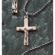 Necklace 2Tone Silver Plated Crucifix/Gold Plated Corpus Gift Box