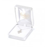 Necklace 5/8 Inch Silver Plated Cross/Chalice 16 Inch Chain