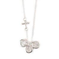 4pk -Necklace Baptized In Christ Acts 2:38 Silver Pack of 4
