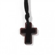 2pk -Necklace Black Shell Cross 19 Inch Black Cord (Pack of 2)