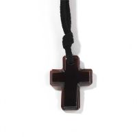 Necklace Black Shell Cross 19 Inch Black Cord Pack of 2