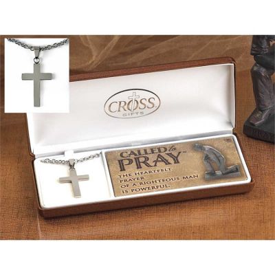 Necklace Called To Pray Stainless Steel Cross 24 Inch Chain - 714611172116 - 32-5107