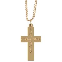 Necklace Gold Plated Cross First Holy Communion w/Chain (Pack of 4)