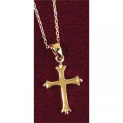 Necklace Gold Plated Fleuree Cross, 18 Inch Chain