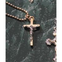 Necklace Gold Plated Thin Crucifix/Corpus Deluxe Box