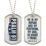 Necklace He Is My Refuge Psalm 91, 24 inches Ball Chain 4pk